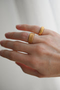 Set of TWO Size 5 Extraordinary Antique Art Deco Bands 23K Gold 1927 and 1933