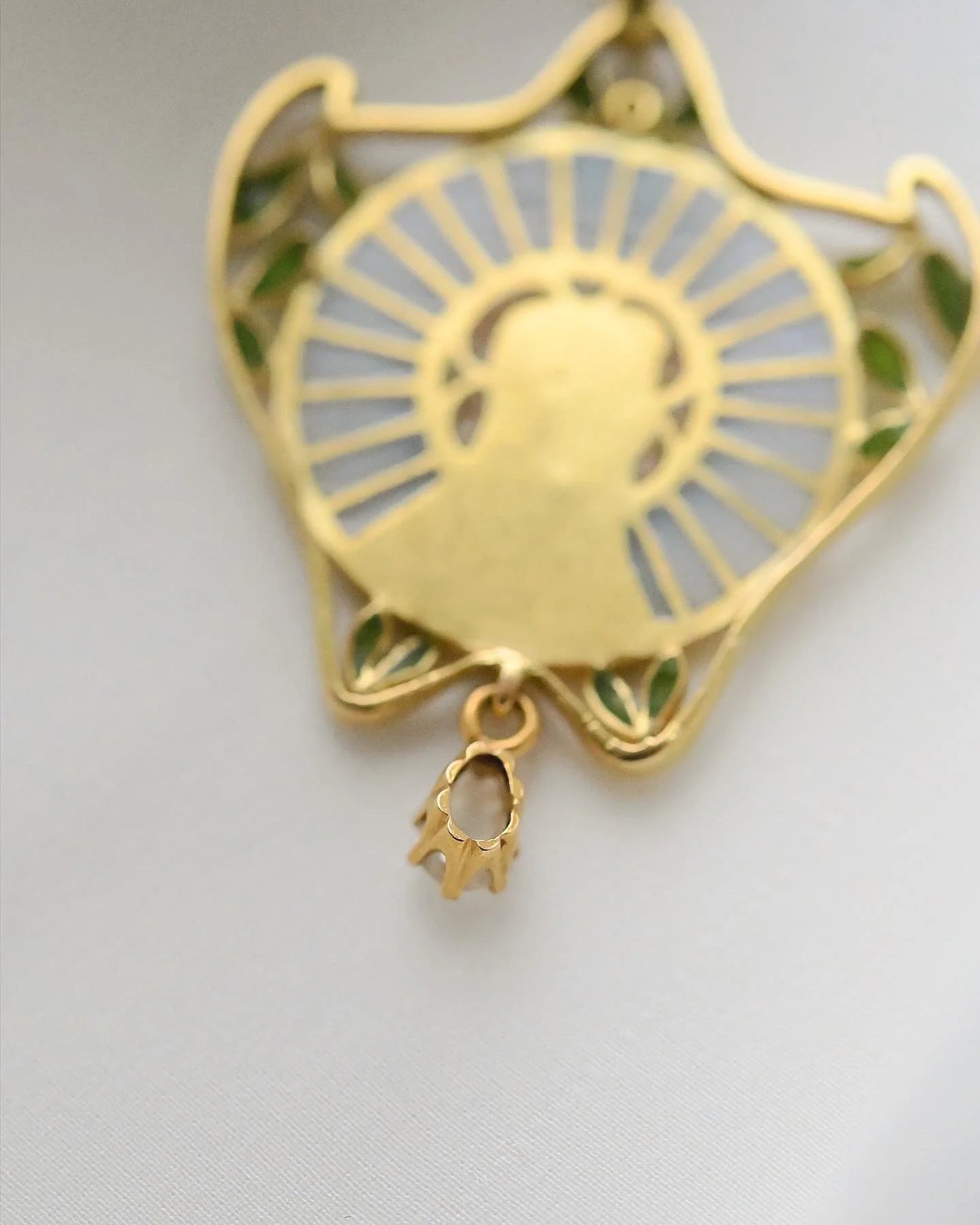 Out Of This World Amazing Pliqué A Jour Enamel Pendant 18K Gold 1910s
