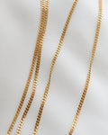 Two-in-One Long Vintage Curb Chain 18K Gold Italian Vintage