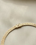 Beautiful Danish Graduated Brick Link Necklace 14K Gold 1960s