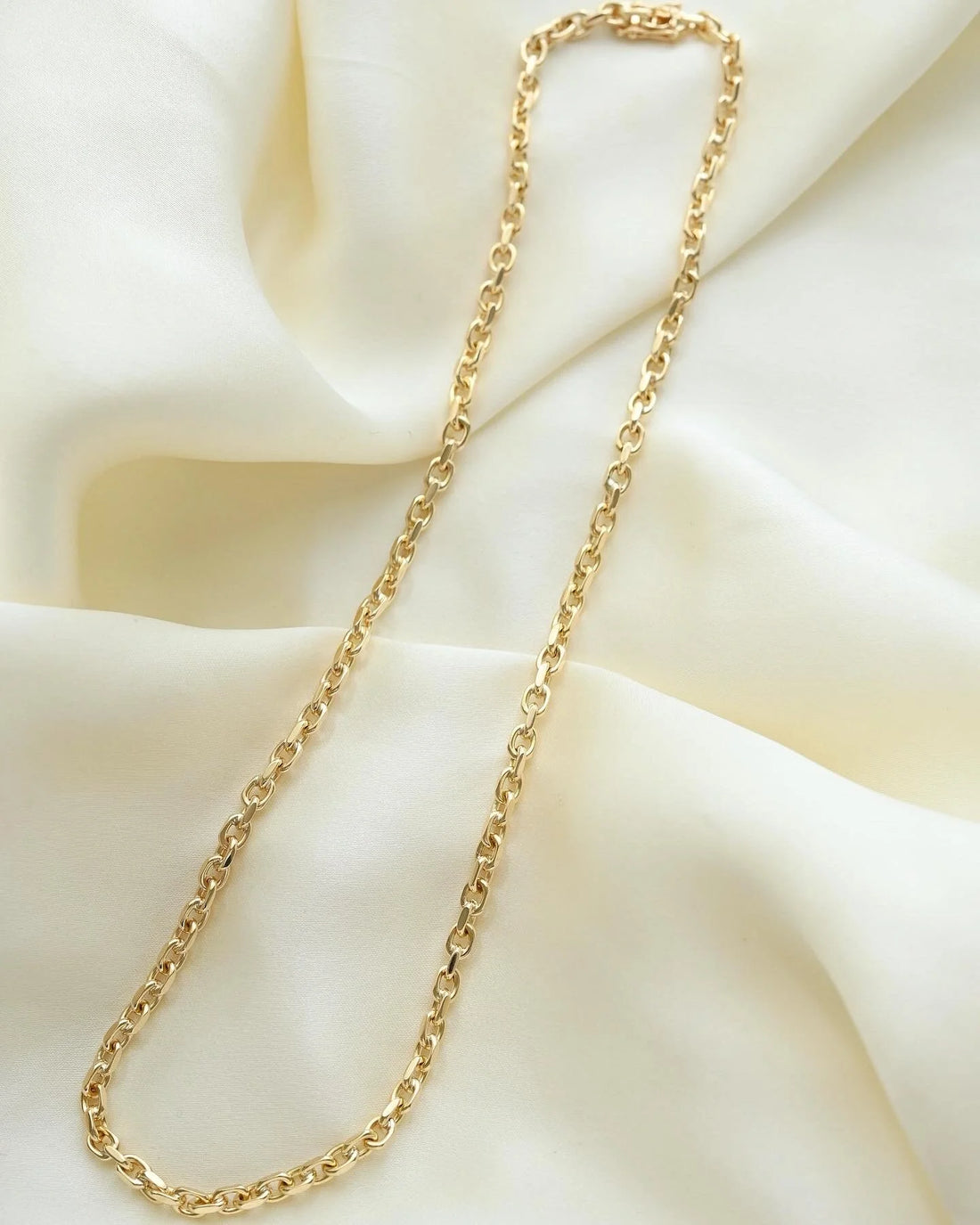 Sublime 17.15 inches Danish Vintage Anchor Chain 14K Gold