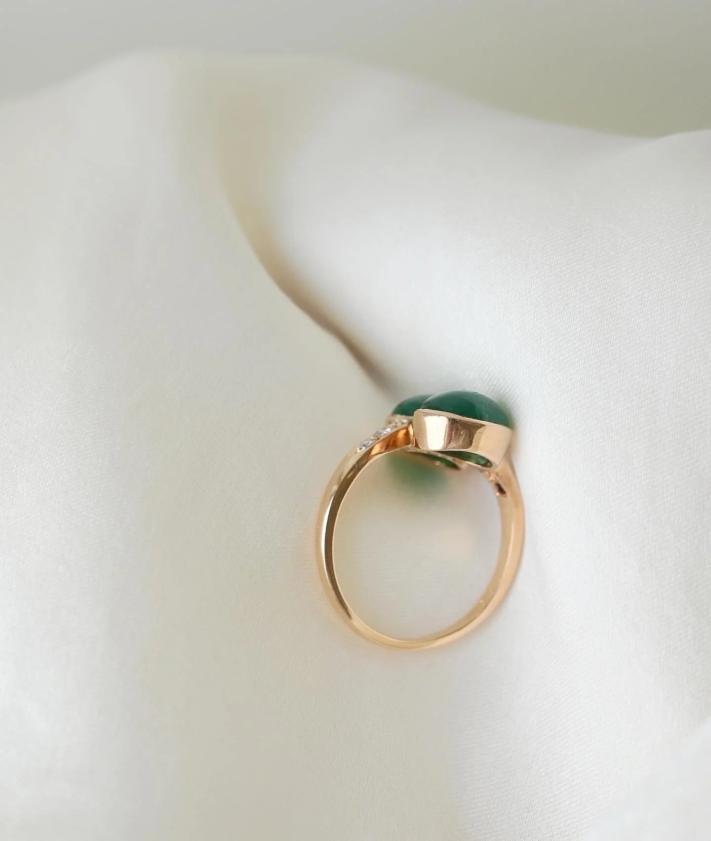 The Best Antique Emerald Bypass Toi Et Moi Ring 14K Gold