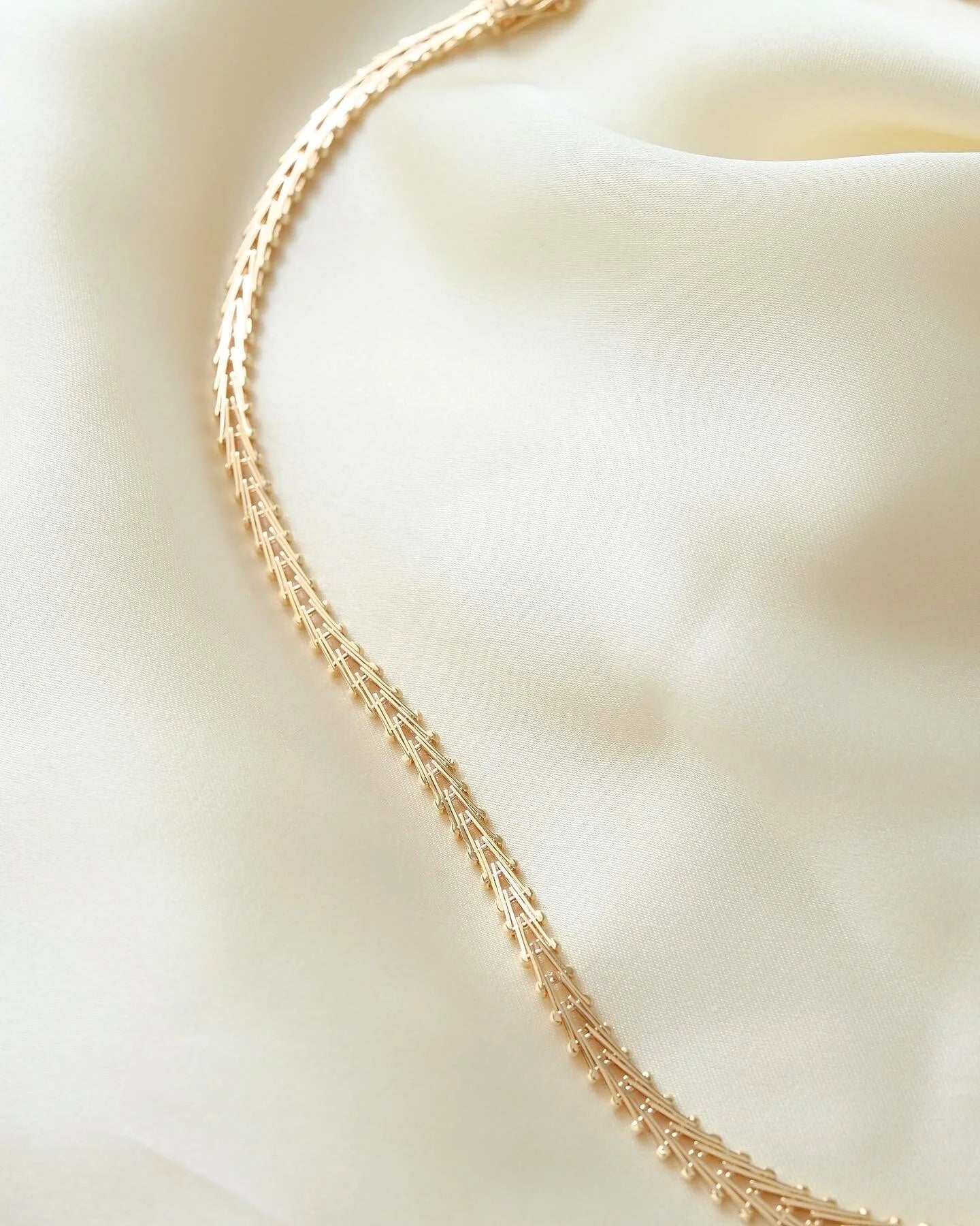 Special Release! (Number 2) Amazing Danish Geneva Link Necklace 14K Gold 1960