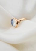 Ethereal Vintage Cabochon Ring 14K Gold 1958