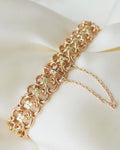 Divine Rare Fancy Link Flower Dream Bracelet 18K Rose Gold 1950s