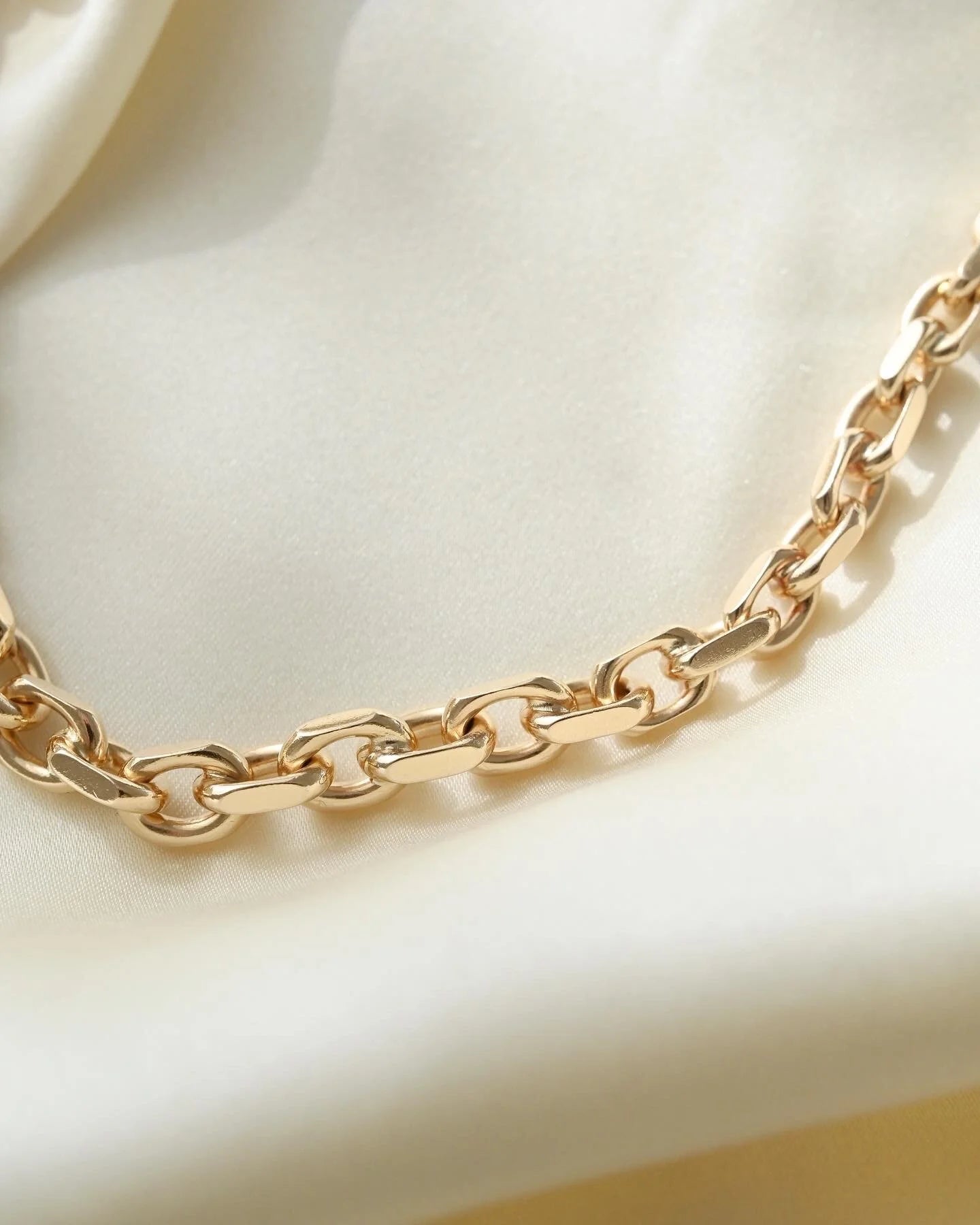 Glowing Heavy Danish Vintage Anchor Chain 14K Gold
