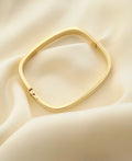 The Perfect Sculptural Square Shaped Vintage Bangle 18K Gold