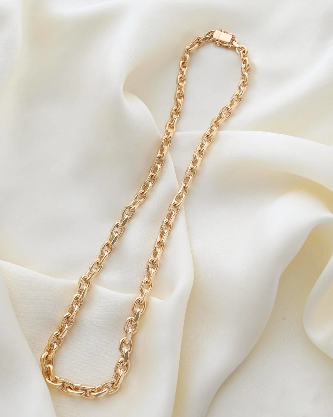 Ultra Heavy Chunky 55 Grams Danish Vintage Anchor Necklace 14K Gold 1970