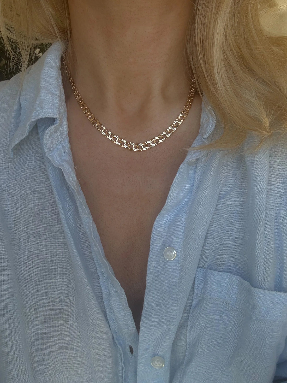 Extraordinary Beautiful Vintage Bismarck Chain 1960 18K Gold Sweden