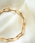 Perfect Italian Vintage Paper Clip Bracelet 18K Gold