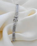 From My Personal Collection! Double Row Tennis Bracelet Bezelset Diamonds 2.10 Carat 18K White Gold 2002