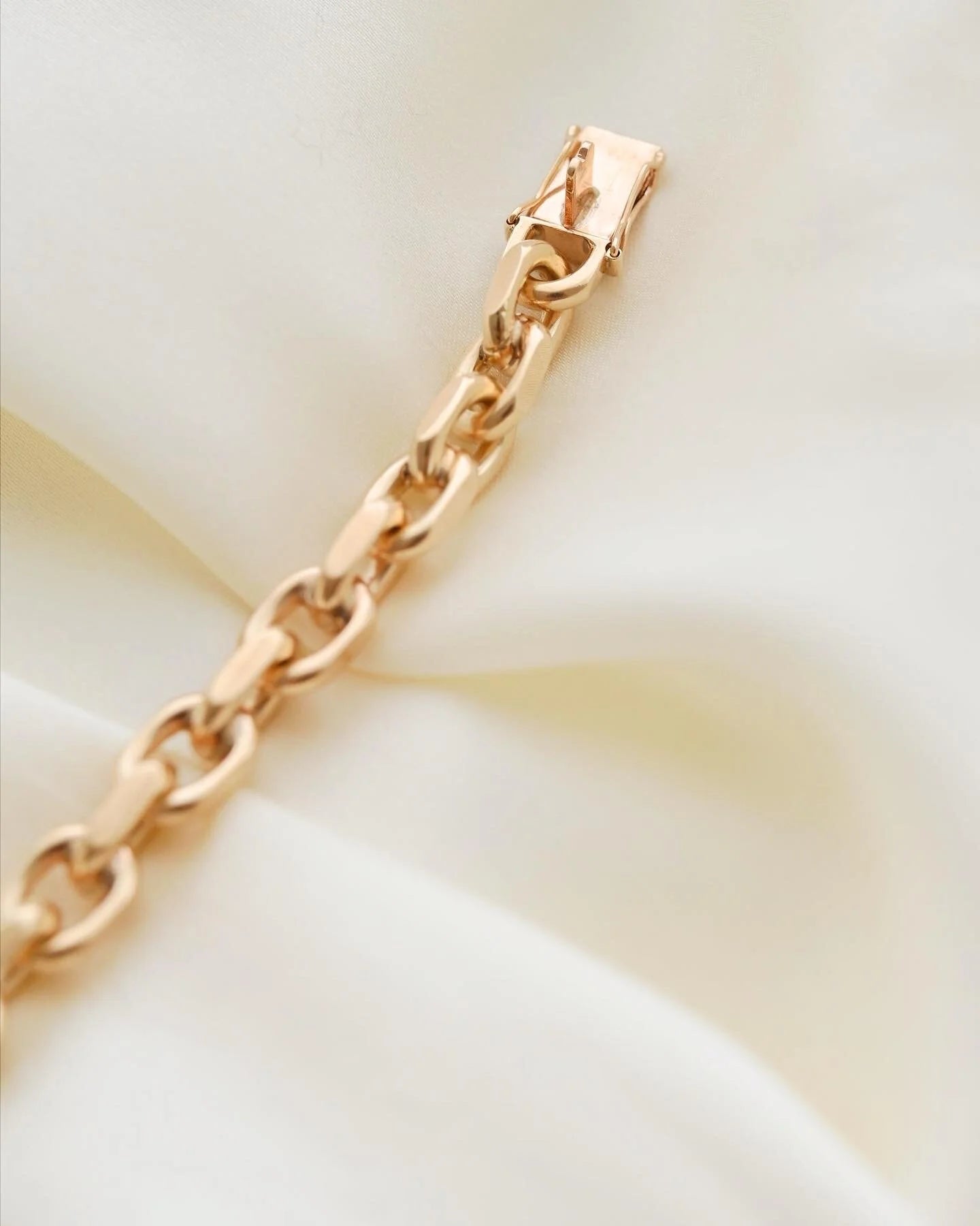 Super Chunky Danish Vintage Biker Link Bracelet 14K Gold Mid 1900s
