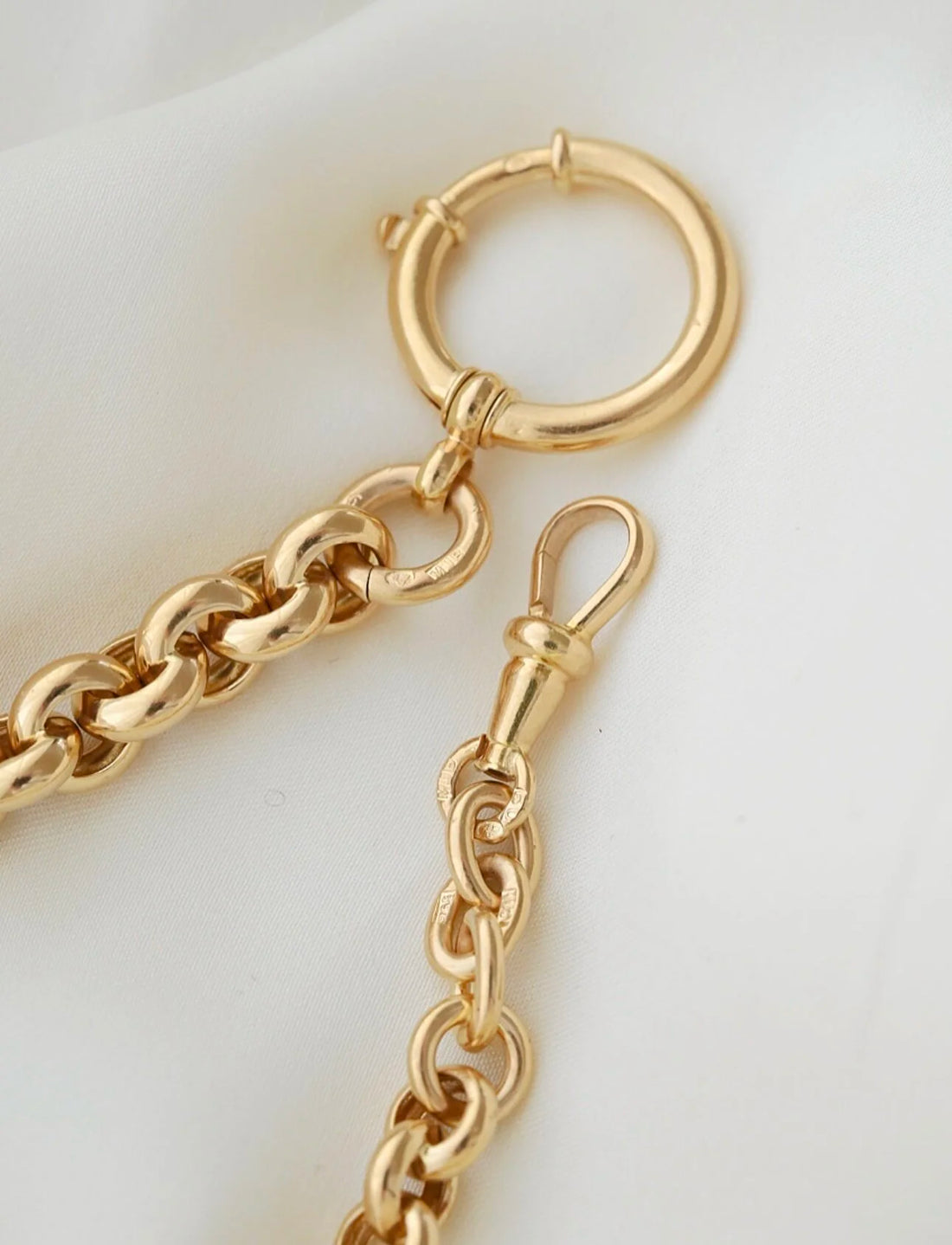 Sublime Rare Vintage Belcher Link Watch Chain 18K Gold