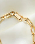 Perfect Italian Vintage Paper Clip Bracelet 18K Gold