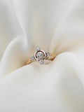 Awesome Antique Art Deco Diamond Ring w Old Cut Diamonds 18K Gold Finland 1920s