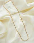 LONG Danish Vintage Anchor Link Necklace 14K Gold