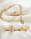 The Blue Collection 18K Gold Bracelet & Rings