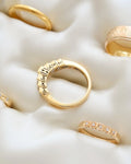 Amazing Sculptural Princess Cut Vintage Diamond Ring 18K Gold 1979