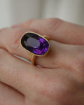 Shipping included! Gorg Antique Amethyst Ring 18K Gold 1928