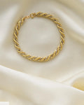 Twisted Two Tone Italian Vintage Bracelet 18K Gold 1970s