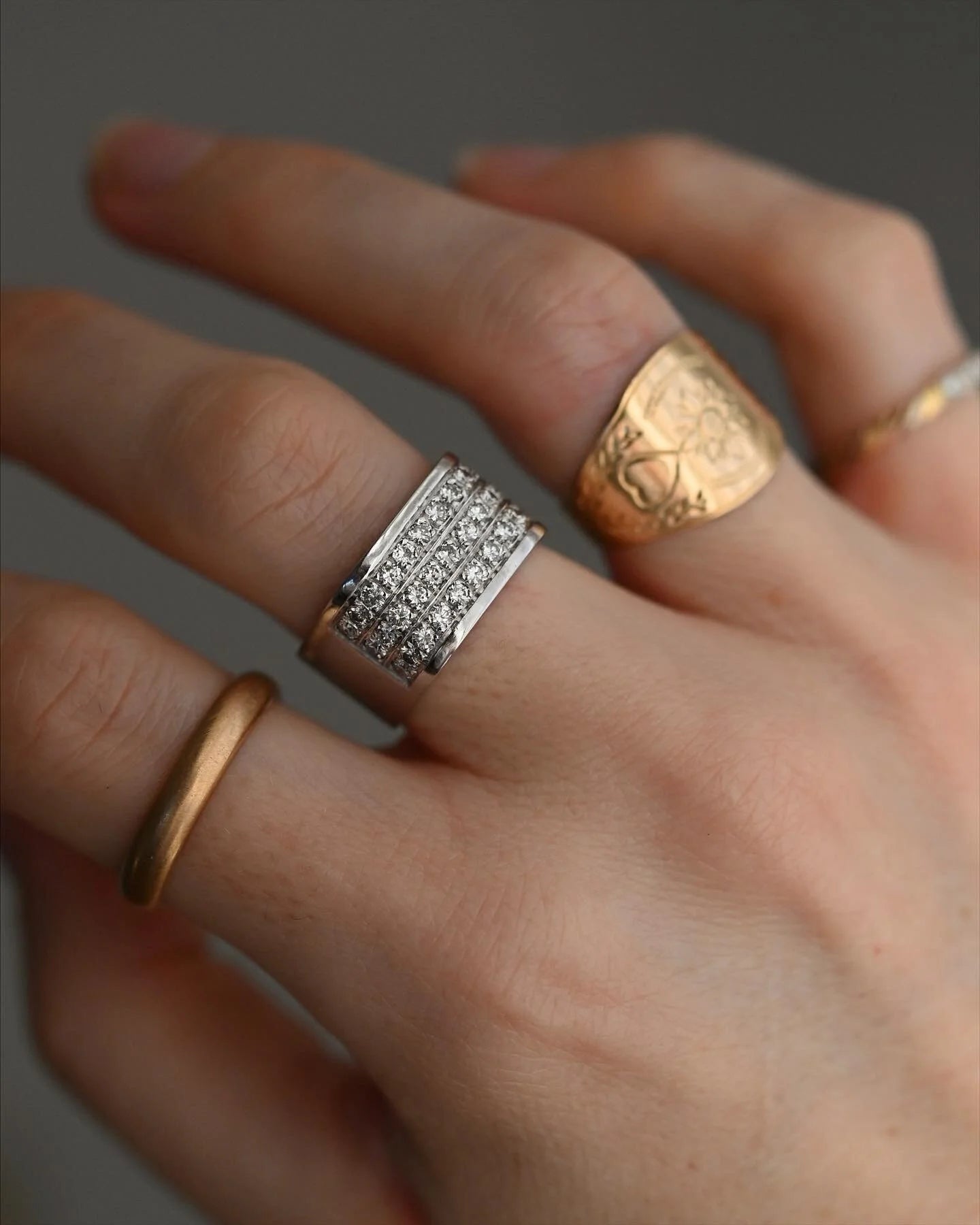 Vintage Diamond Ring by Lennart Abrahamson 18K Gold 1975
