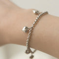 Adorable Victorian Rolo Link Bracelet with Puffy Hearts
