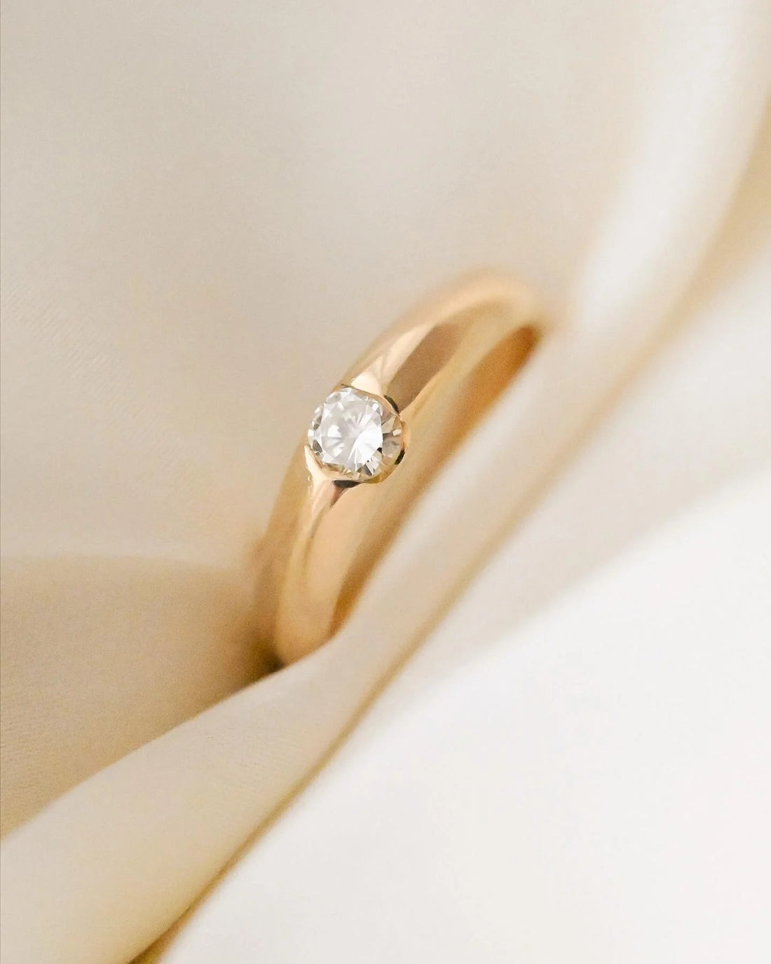 Gorg Stacking Band Danish Vintage w High Quality Diamond 18K Gold