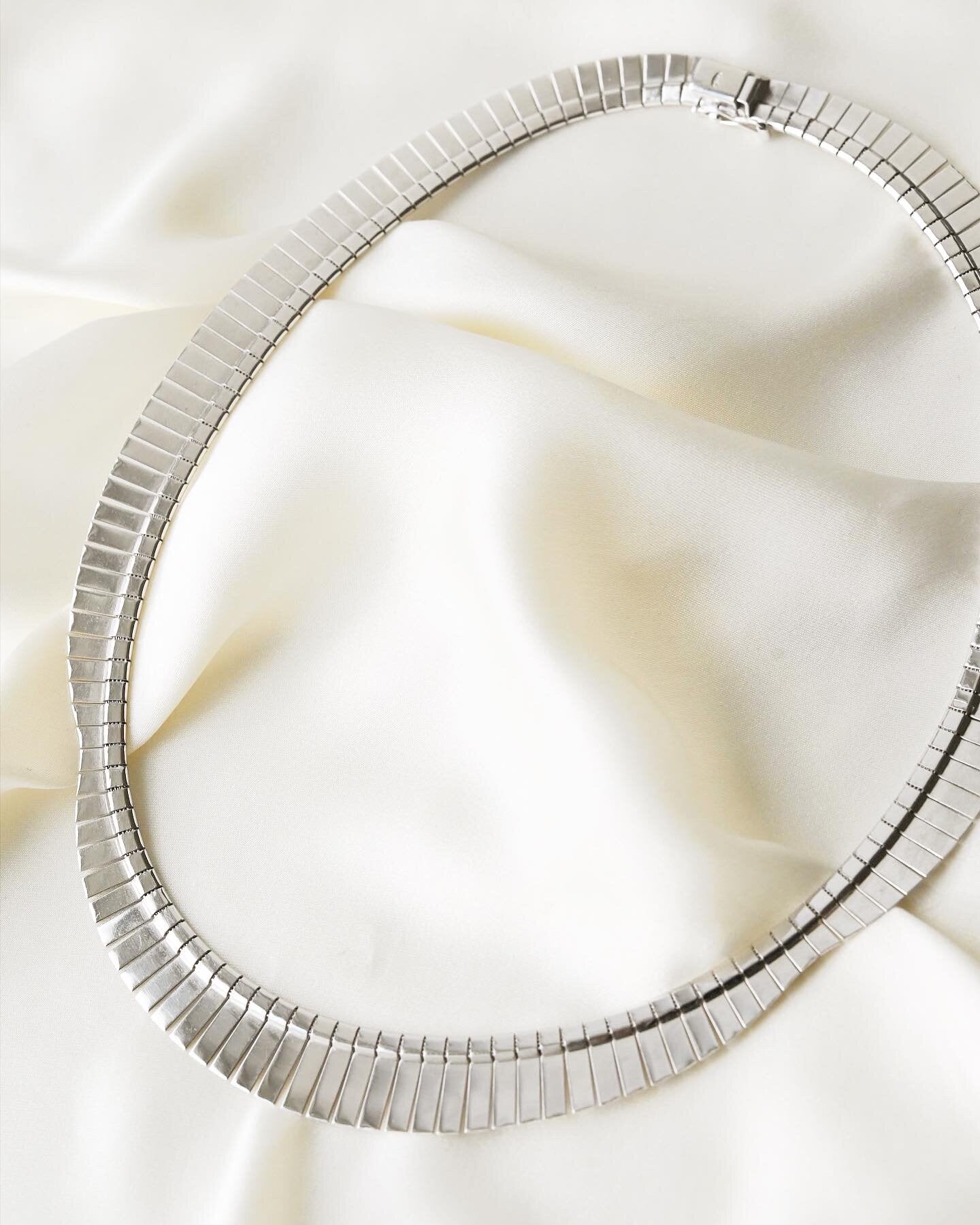Amazing Sexy Textured Vintage Silver Collar 1960