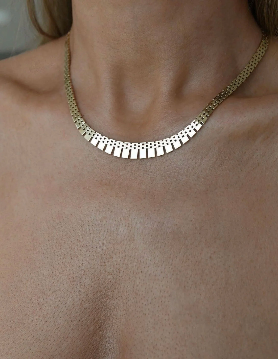 Perfect Cleopatra Necklace Danish Vintage 14K Gold 1970