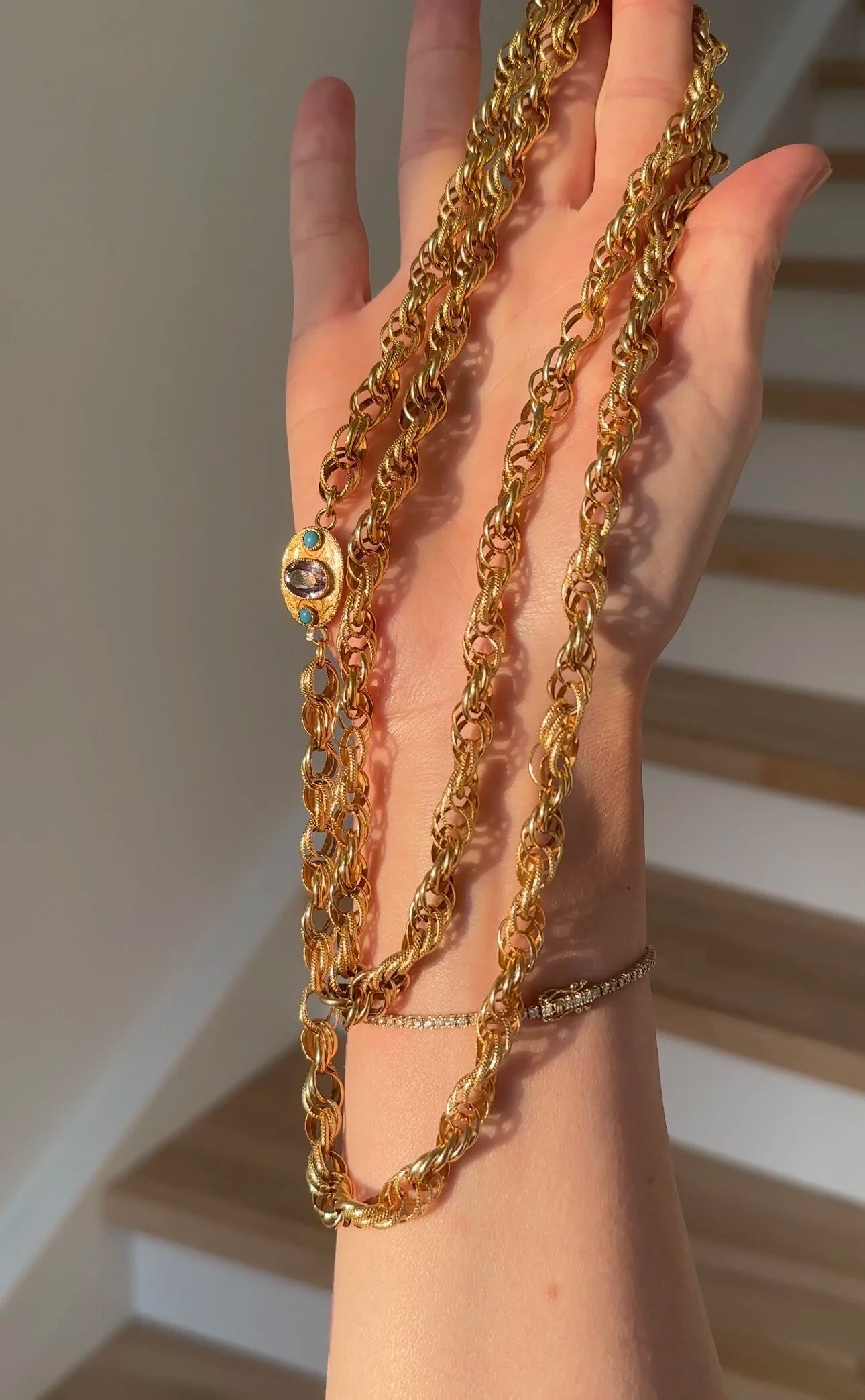Extraordinary Rare Victorian Necklace 18K Gold