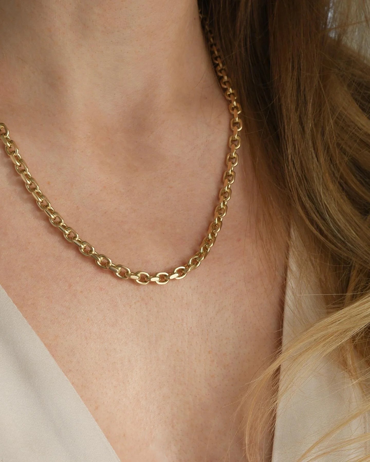 From Personal Collection! Vintage Anchor Chain 5mm 14K Gold 1970s