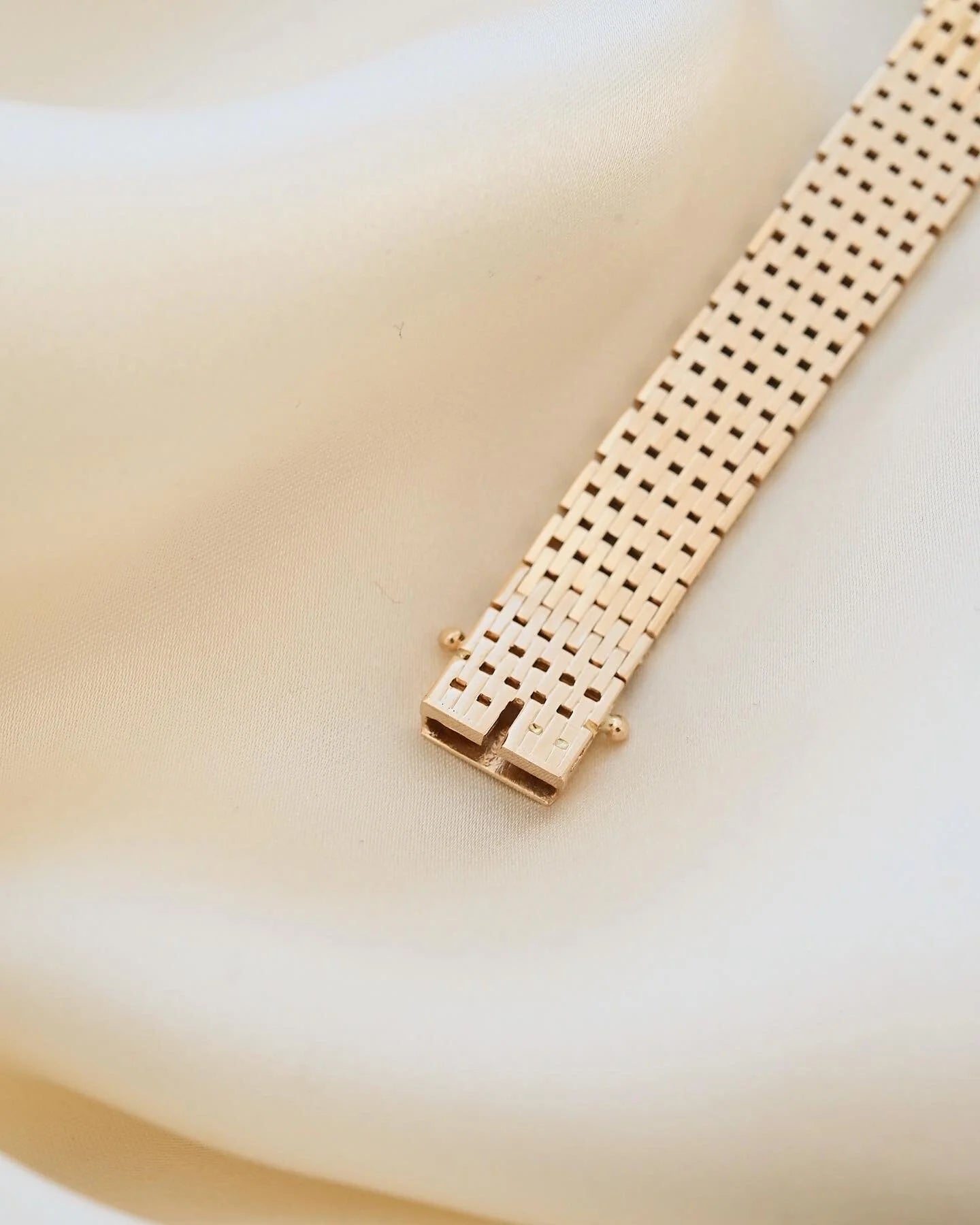 The Perfect Vintage Brick Link Bracelet 14K Gold 1960