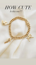 Italian Vintage Charm Bracelet 14K Gold 1960