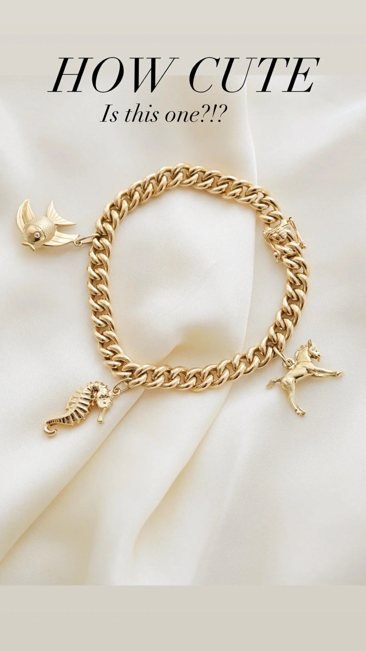 Italian Vintage Charm Bracelet 14K Gold 1960