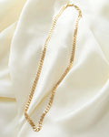 An Extraordinary Wide Flat Curb Link Chain 18K Gold 1970