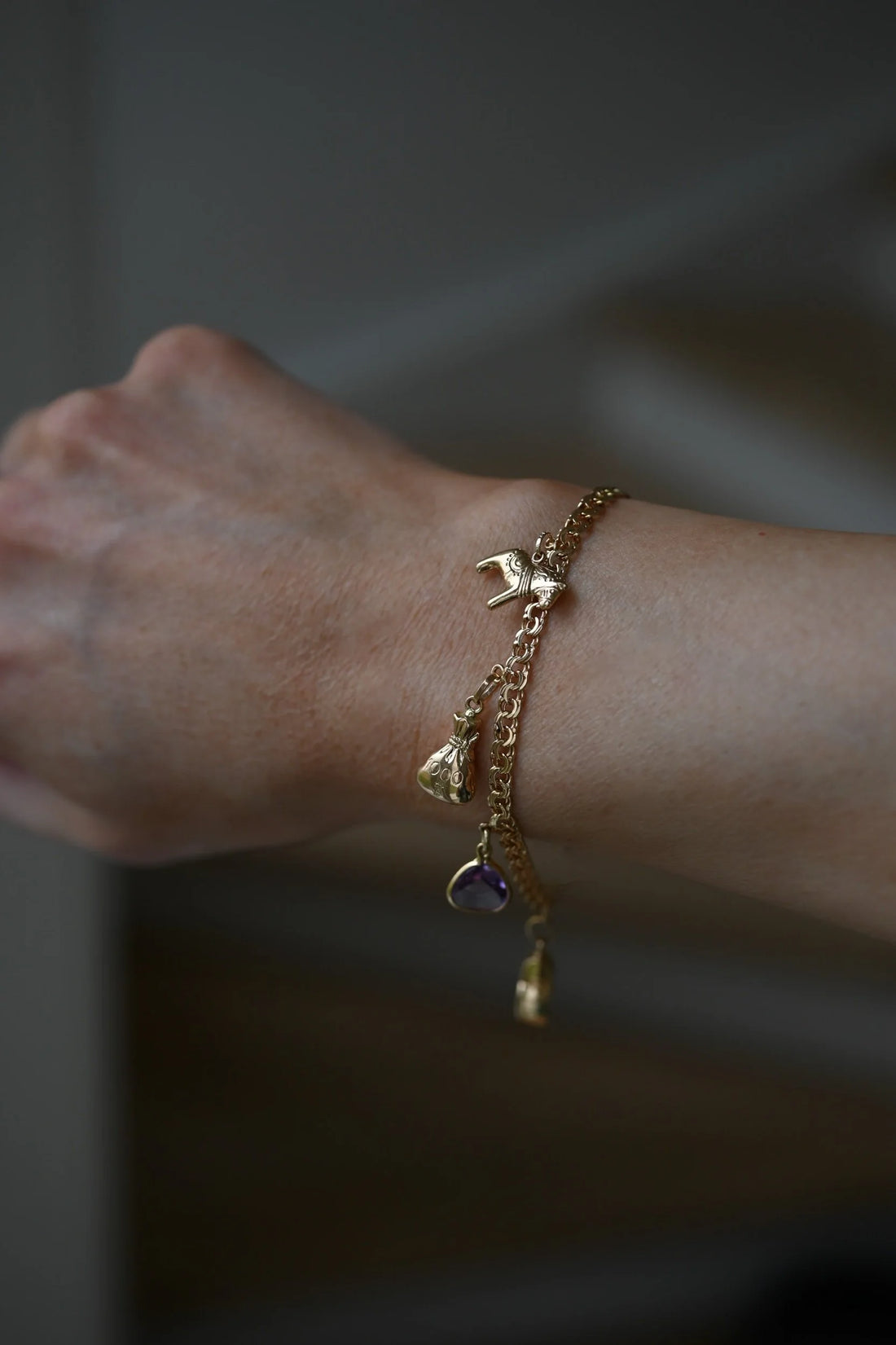 Superb Vintage Charm Bracelet 18K Gold Sweden 1958