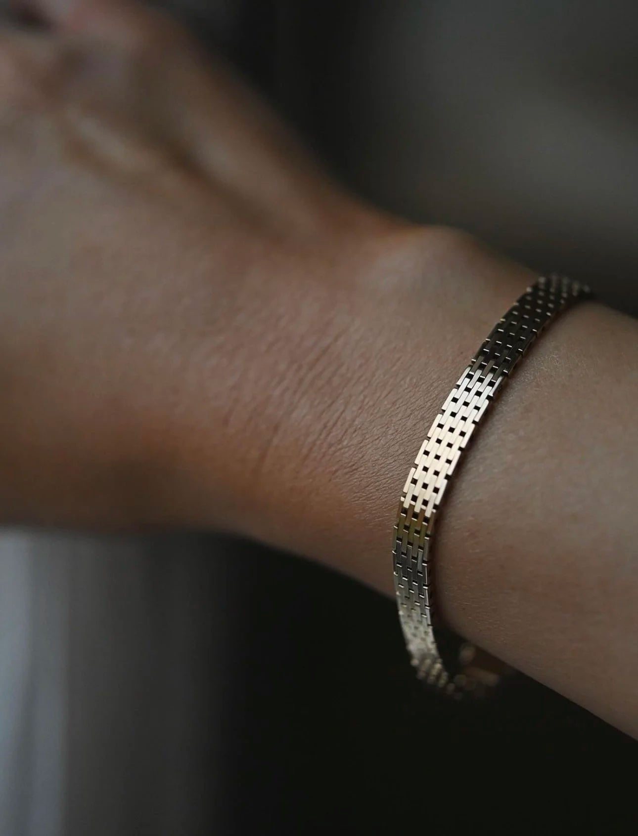Special Danish Vintage Mid Century Link Bracelet 14K Gold Denmark