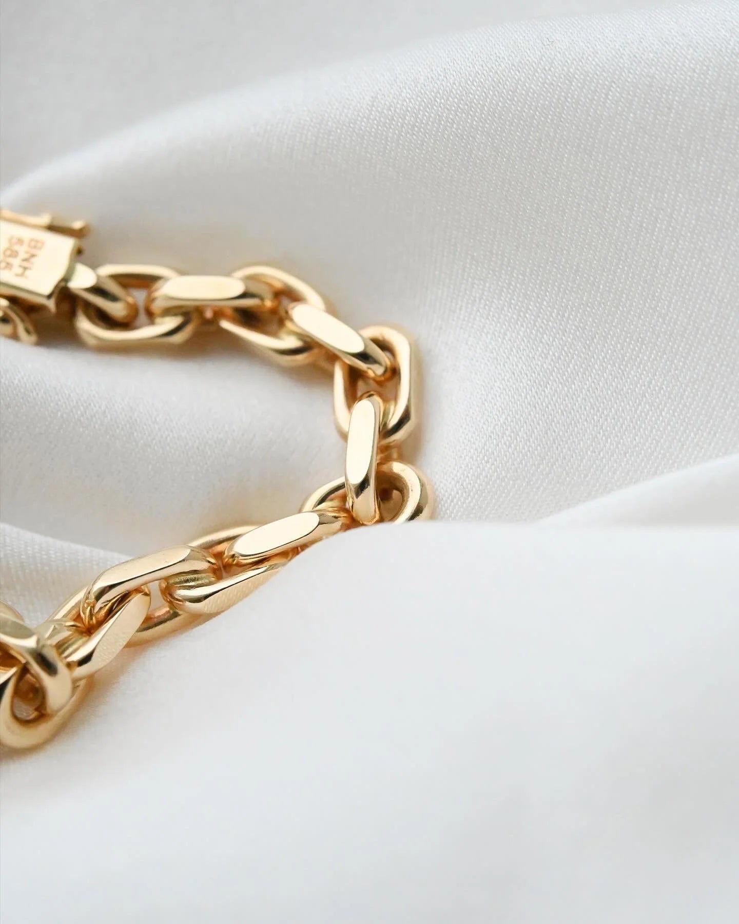 Magnificent Chunky Danish Vintage Biker Link Bracelet 14K Gold