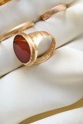 Antique Edwardian Signet Ring Red Agate 18K Gold Sweden 1908