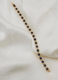 Special Midnight Blue Sapphire x Diamond Tennis Bracelet 18K Gold 1960s Denmark