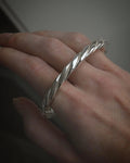 Stunning Danish 60 Grams (!) Vintage Sterling Silver Twisted Bangle