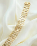 Sublime Danish Mid Century Vintage Geneva Variation Bracelet 14K Gold 1960s
