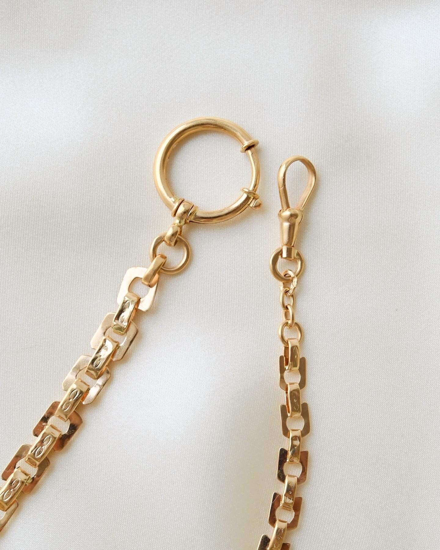 Rare Antique Watch Chain 10 inches 18K Gold 1910