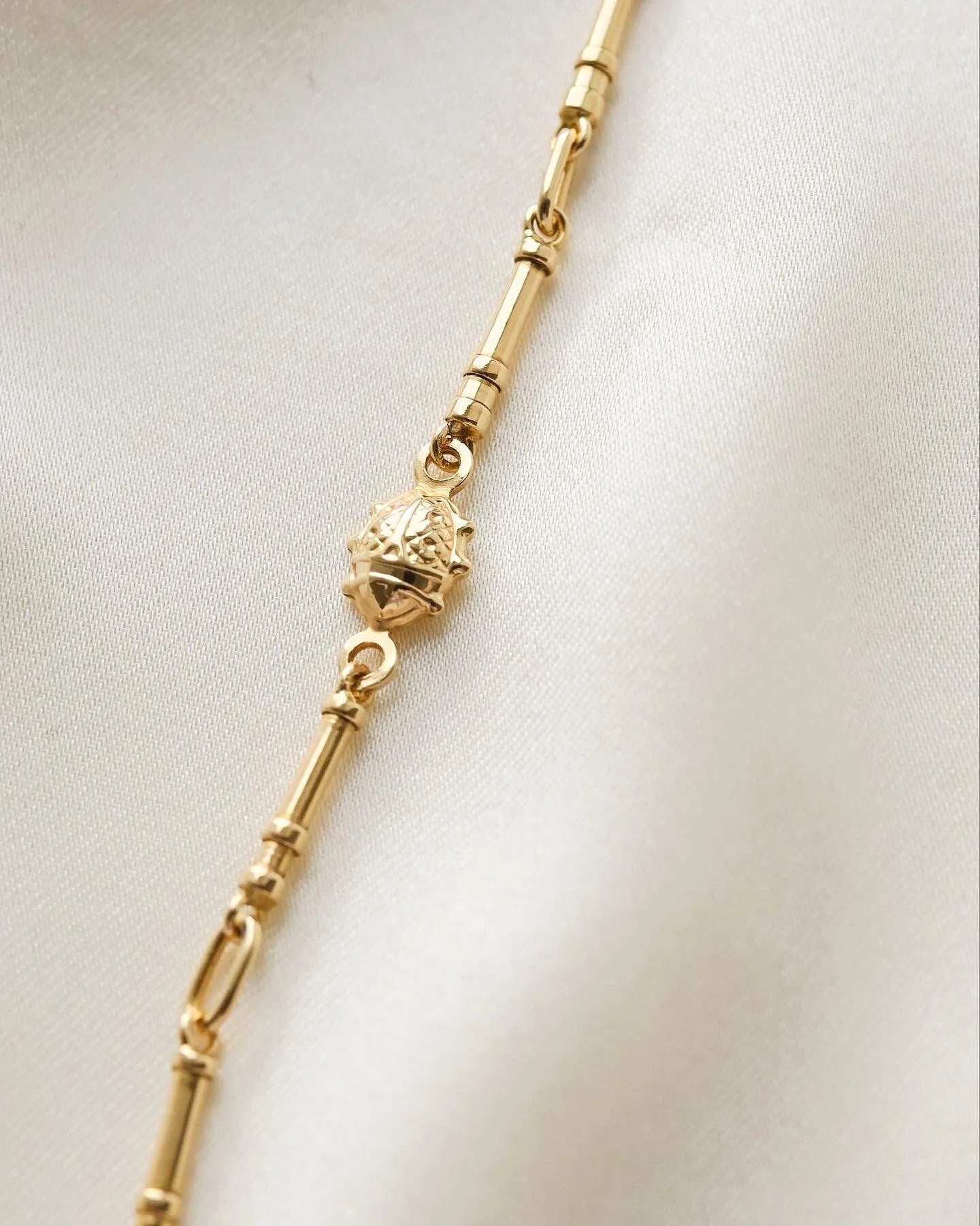 The Best Italian Vintage Ladybug Link Necklace 18K Gold