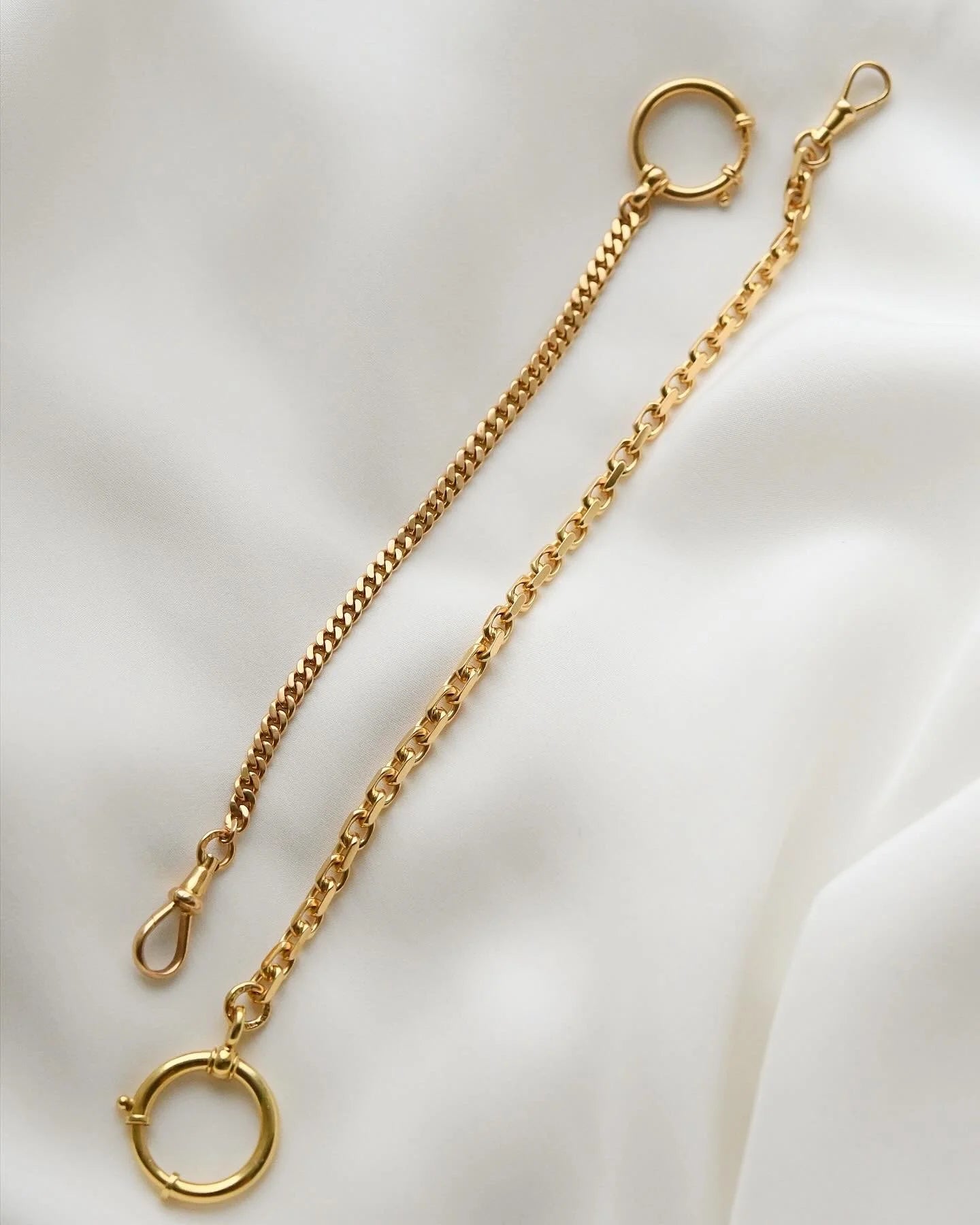 Extraordinary HEAVY 80 Years Old Watch Chain 18K Gold Sweden 1940s