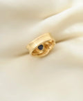 Vintage Sapphire Heart Diamond 18K Hold 1970s