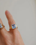 Beautiful Old Baby Blue Spinel Rings 18K Gold 1920-1950
