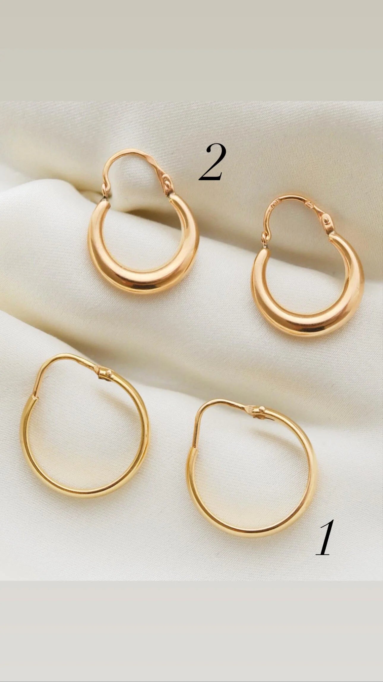 Perfect Never Take Off Swedish Vintage Hoops 18K Gold