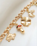 Special Mid Century 10 Charm Bracelet 18K Gold 1959