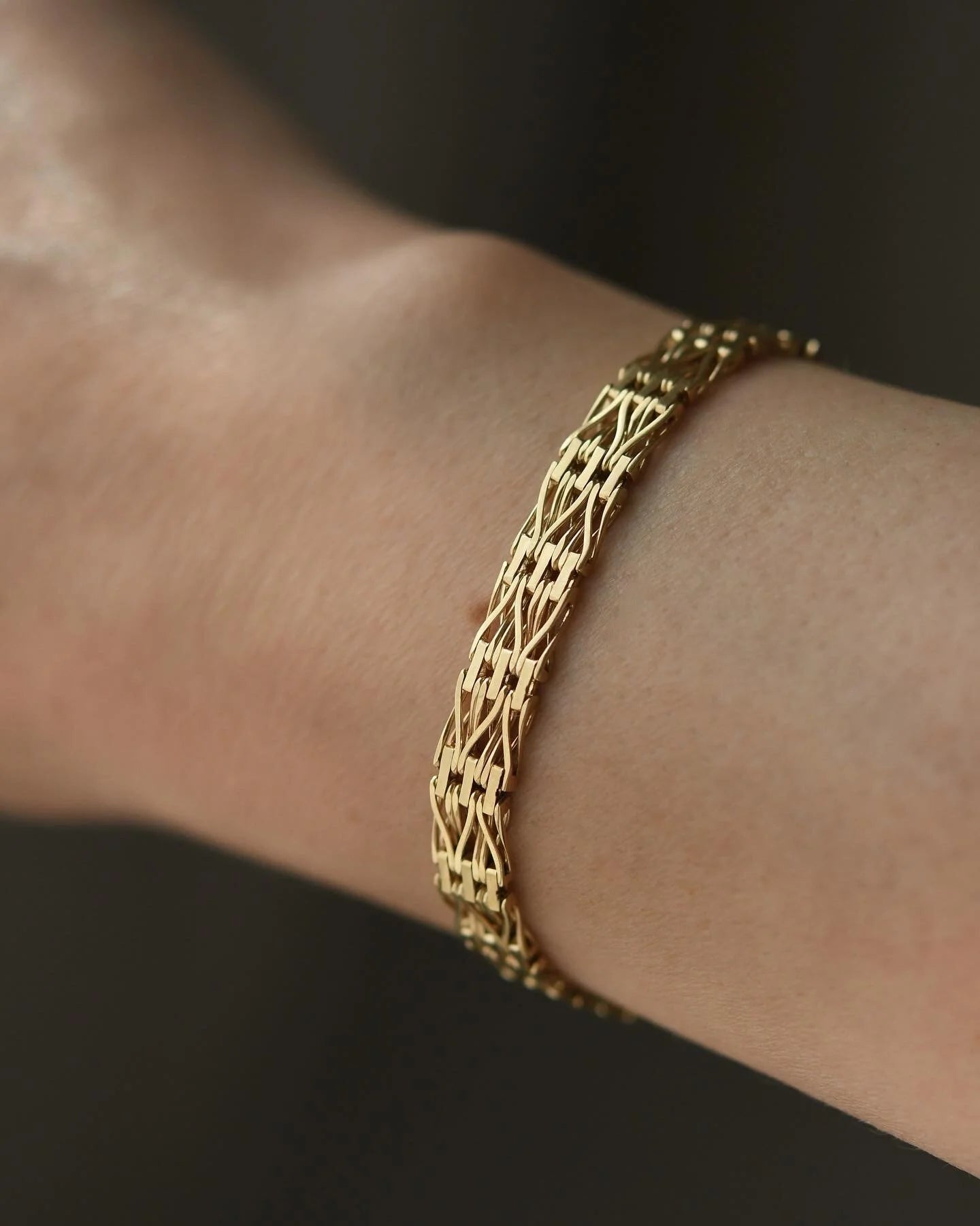 Stunning Danish Vintage Bracelet 14K Gold 1960s